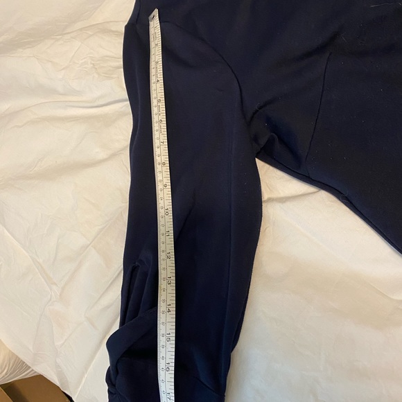 Talbots 2x Navy Blue dress with 3/4 sleeves and cute tied cuffs - Picture 7 of 9